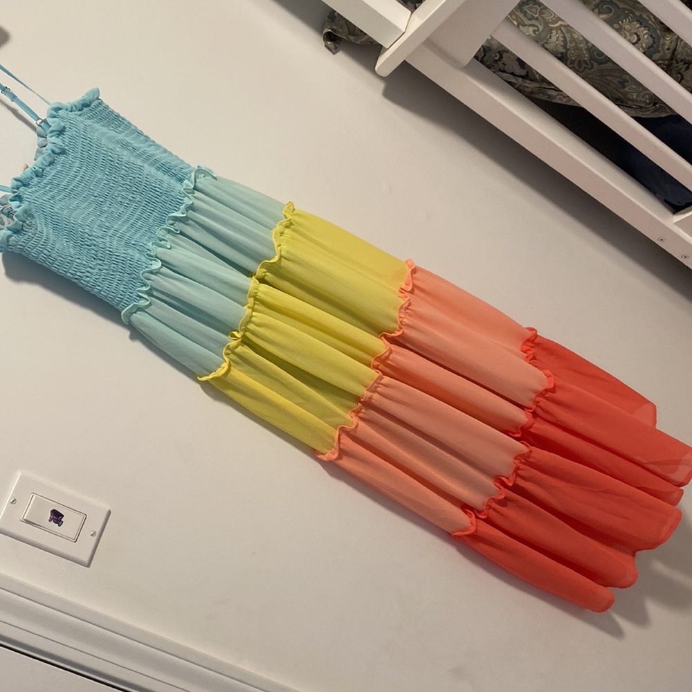 Starburst colorblock dress